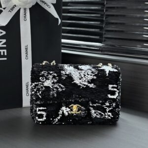 Chanel Classic Flap SO BLACK Sequin and Beaded Handbag