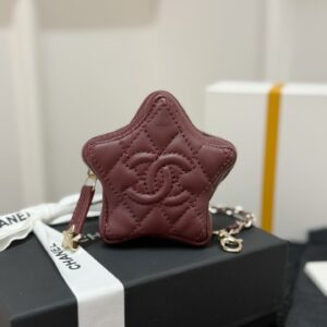 CHANEL Five-Point Star Lambskin Coin Purse Charm