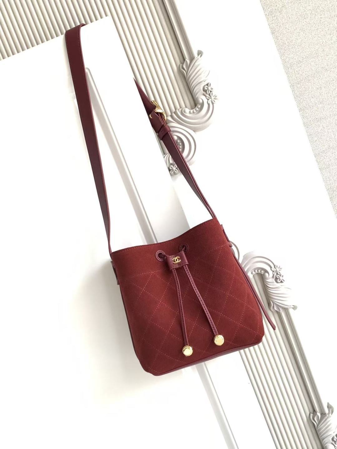 Chanel 26B AS6537 Small Leather Bucket Crossbody Bag