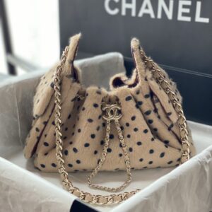 CHANEL Mini Spotted Velvet Bucket Bag