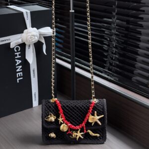 26m Chanel Beach Series Woven Raffia Shoulder Bag
