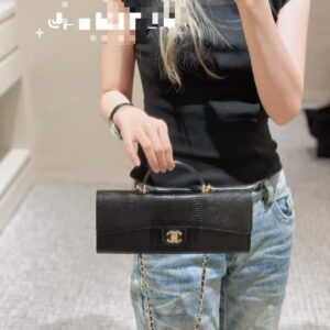 Chanel 26A Black Caviar Leather Shoulder Bag