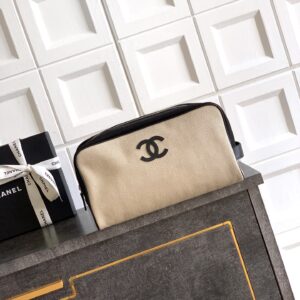 Chanel Coco Beach 26M Large Beige Canvas and Leather Bag