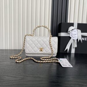 Textured Leather Top-Handle Handbag