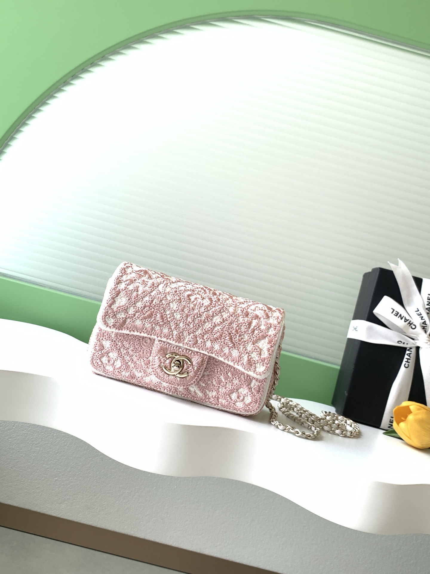 Chanel 26-Needle Woven Crossbody Bag with Double-C Logo