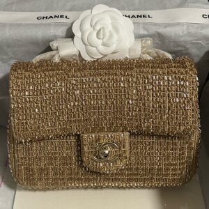 Chanel 26 Evening Bag with Gold Tube Beads