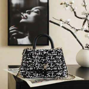 Chanel Classic Black and White Tweed Handbag