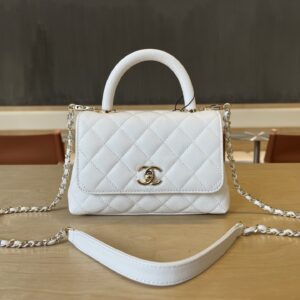 Chanel AS2215 Coco Handle Calfskin Top-Handle Bag
