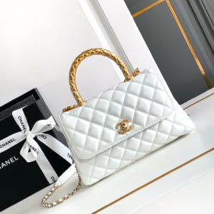 Chanel Coco Handle Small White Handbag