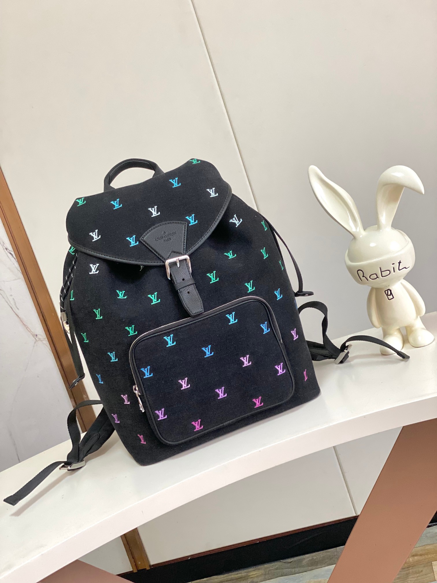 Louis Vuitton Montsouris Backpack in LV Blason Washed Denim M14135