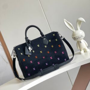 Louis Vuitton Speedy 40 Bandoulière Blason Denim Bag M14136