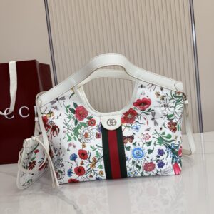 Gucci White Floral Bag