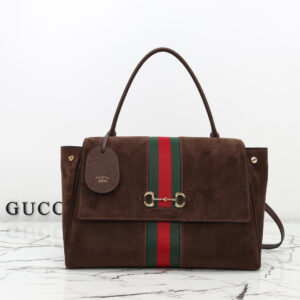 Gucci 875019 Dark Brown Suede Bag