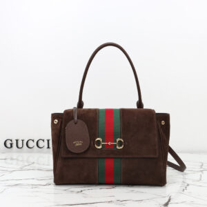 Gucci Model 875018 Dark Brown Suede Handbag