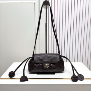 Chanel Quilted Leather Drawstring Crossbody Bag