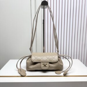 Chanel Black Quilted Leather Drawstring Shoulder Bag
