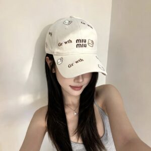 Miu Miu Early Autumn Cartoon Embroidered Baseball Cap