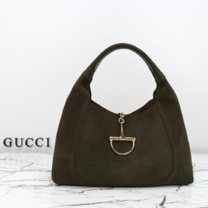 Gucci Model 837466 Forest Green Suede Bag