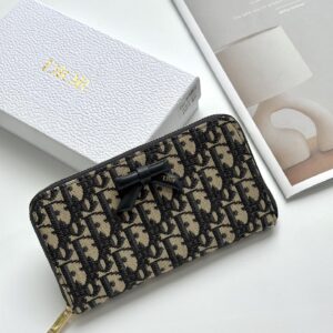 Dior Oblique Black Long Zip Wallet