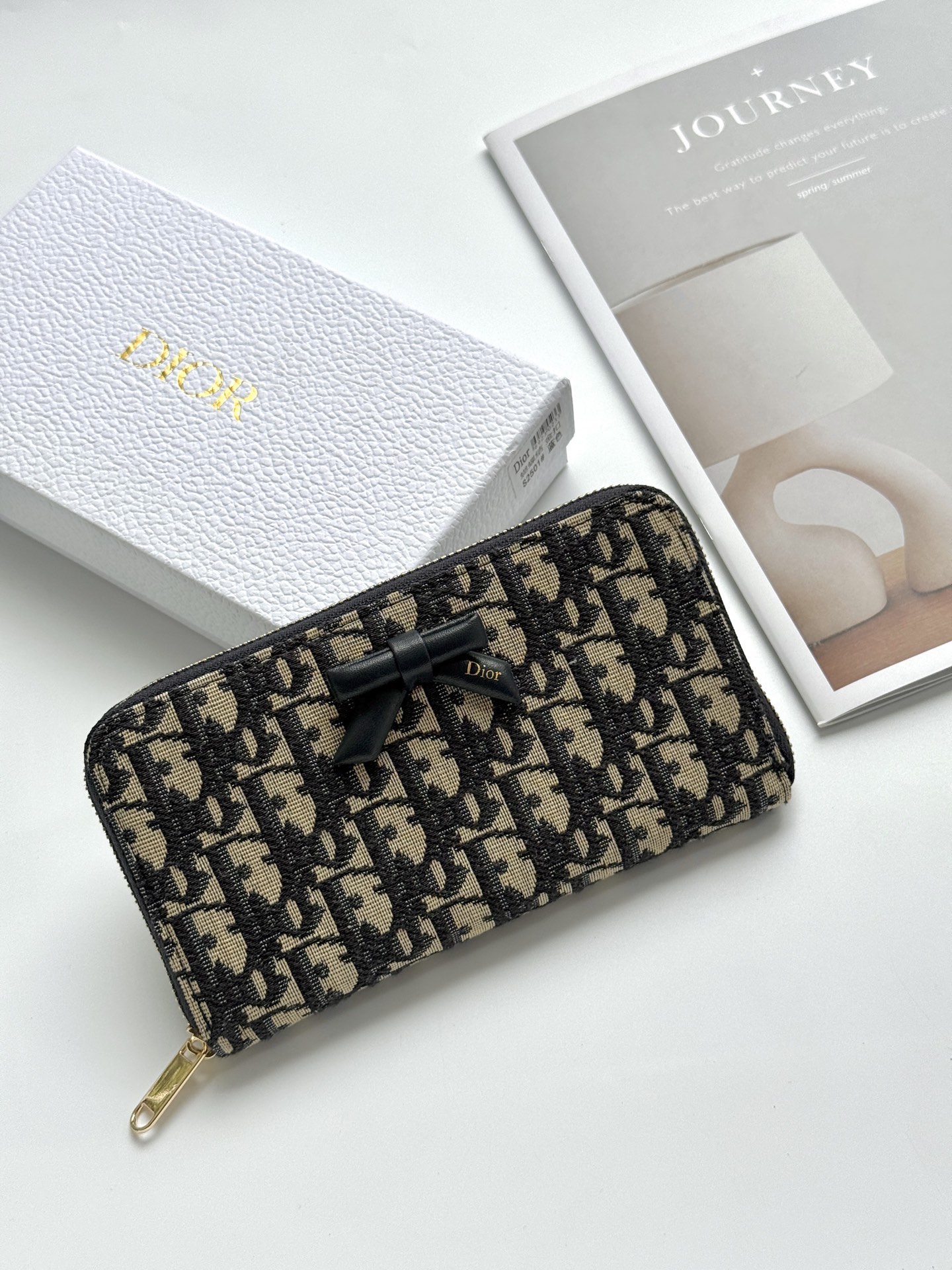 Dior Oblique Black Long Zip Wallet