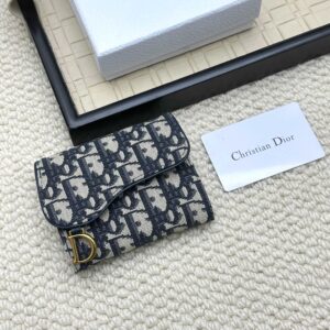 Dior Saddle Lotus Oblique Trifold Wallet