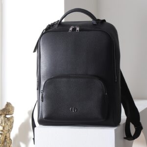Dior CD Icon Business Backpack in Black Grained Calfskin