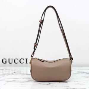 Gucci Style 860784 Gray-Brown Leather Handbag