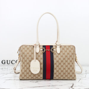 Gucci Leather Bag Style 866734 in Beige and Off-White
