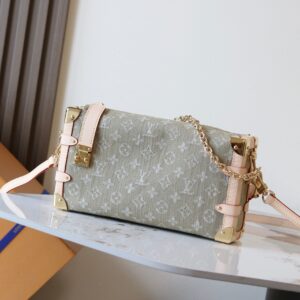 Side Trunk East West Crossbody Bag in Green Monogram Eclipse Canvas