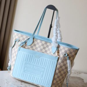 Louis Vuitton Neverfull Inside Out MM Tote Bag in Damier Azur