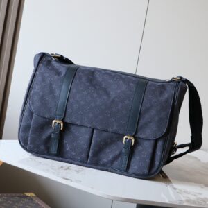 Louis Vuitton Saumur MM Denim Crossbody Bag M42352, Dark Blue