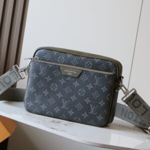 Louis Vuitton Trio Messenger Crossbody Bag in Monogram Eclipse Canvas