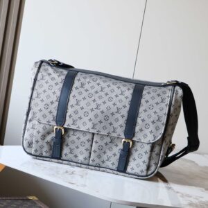Louis Vuitton Saumur Crossbody Bag in Monogram Denim, M42352 Dark Blue