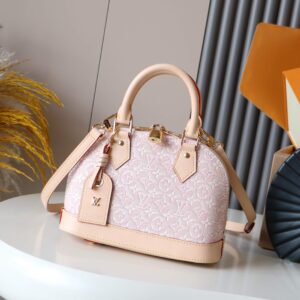 Louis Vuitton Alma BB Handbag in Pink Floral Jacquard