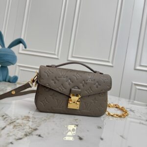 Louis Vuitton Pochette Métis East West Shoulder Bag in Smoke Monogram Empreinte Leather