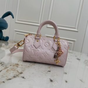 Louis Vuitton Nano Speedy Handbag in Monogram Empreinte Shimmery Leather