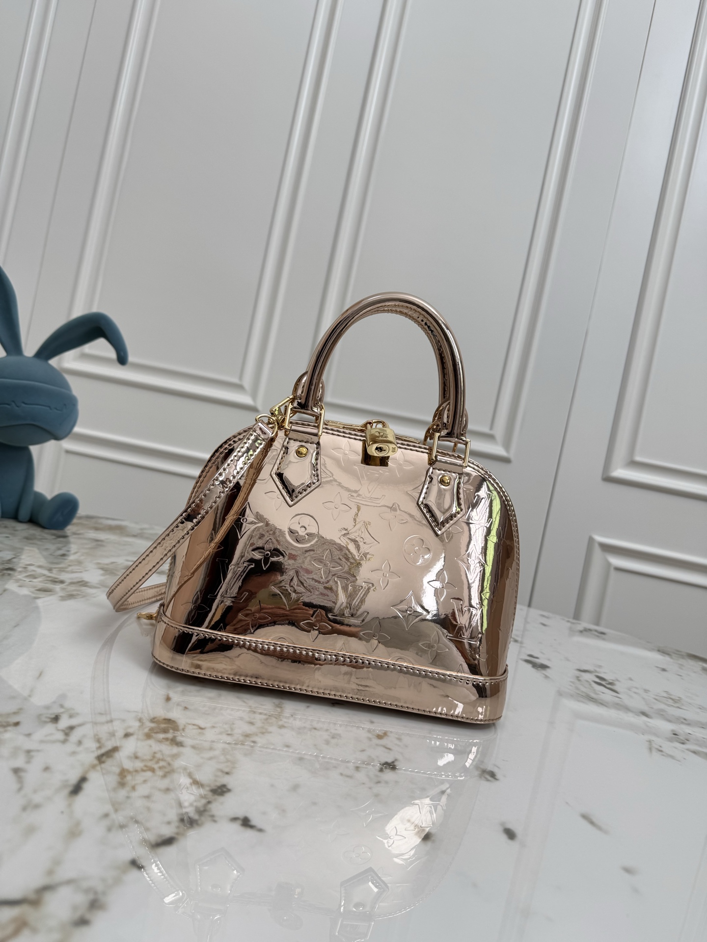 Louis Vuitton Alma BB Handbag in Copper Monogram Miroir Canvas