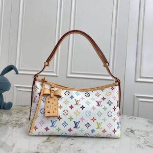 Louis Vuitton x Takashi Murakami Carryall East West Handbag M27578, White Multicolor, Large