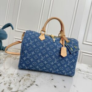 Louis Vuitton Speedy Soft 30 Denim Handbag