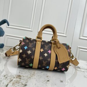 Louis Vuitton Keepall 25 Pillow Handbag in Monogram Eclipse Reverse Canvas