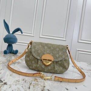 Sunset Rendez-Vous Khaki Denim Shoulder Bag