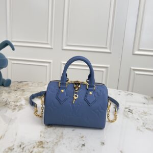 Louis Vuitton Speedy Bandoulière 20 Handbag in Blue Monogram Empreinte Leather