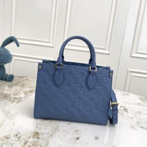Louis Vuitton OnTheGo Mini Handbag in Blue Monogram Empreinte Leather