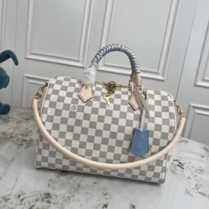 Louis Vuitton Speedy Bandoulière 30 Handbag in Damier Azur Canvas