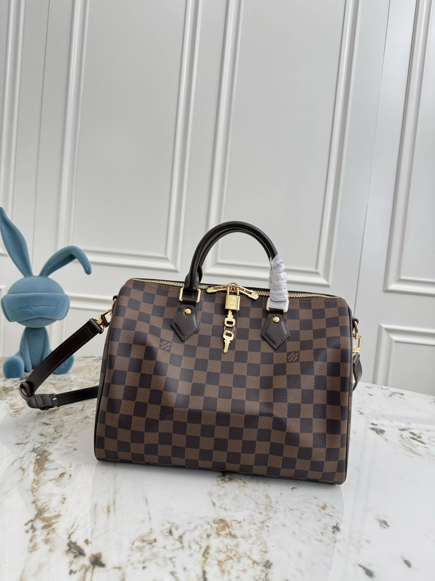 Speedy Bandoulière 30 Handbag in Damier Ebene Canvas