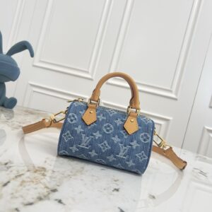 Louis Vuitton Nano Speedy Denim Monogram Bag