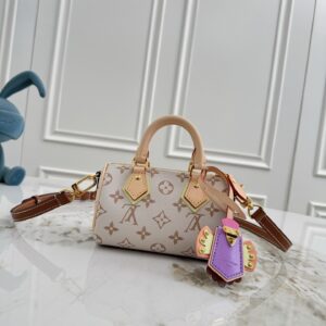 Louis Vuitton Nano Speedy Handbag in Crafty Monogram Dune Canvas