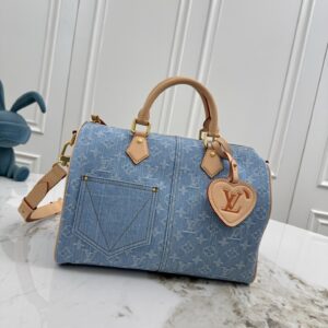 Louis Vuitton Speedy Bandoulière 30 Handbag in Light Blue Monogram Denim