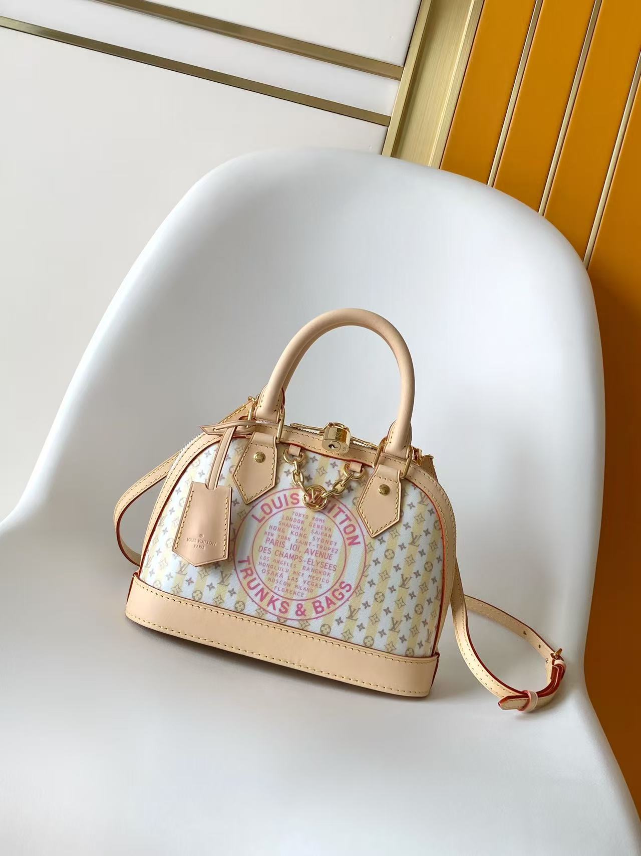 Louis Vuitton Alma BB Stamp Monogram Bag in Beige