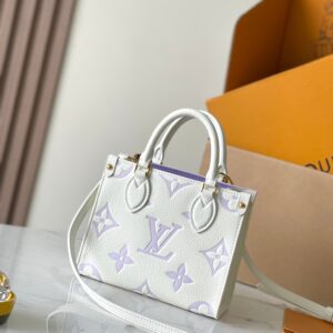 Louis Vuitton Onthego BB Handbag M47054 in Ice White and Purple